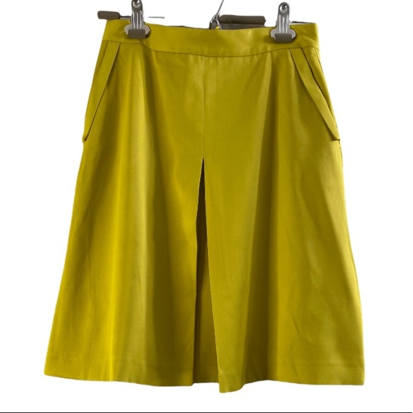 NWOT Massimo Dutti Midi Yellow Pleated Skirt Size 4 - Picture 4 of 11